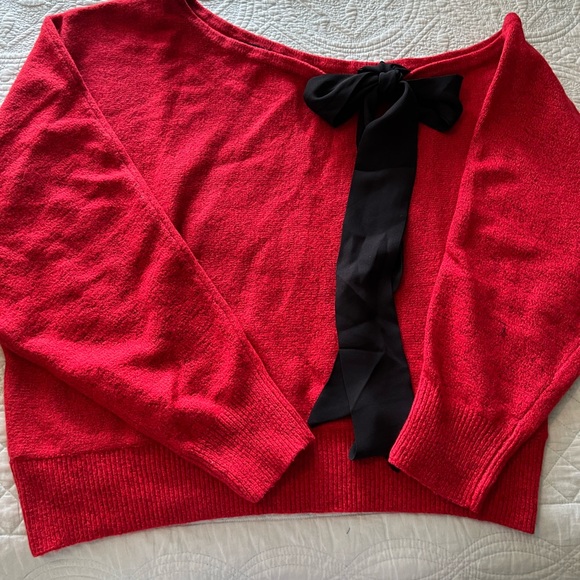 Tis the season to slip into soft sophisticated velvet off the shoulder sweater - Picture 4 of 6